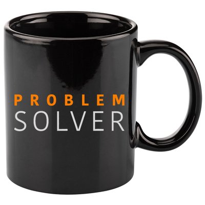 Problem SOLVER Mood Top Confident Positive Attitude Quote 11oz C Handle Ceramic Mug