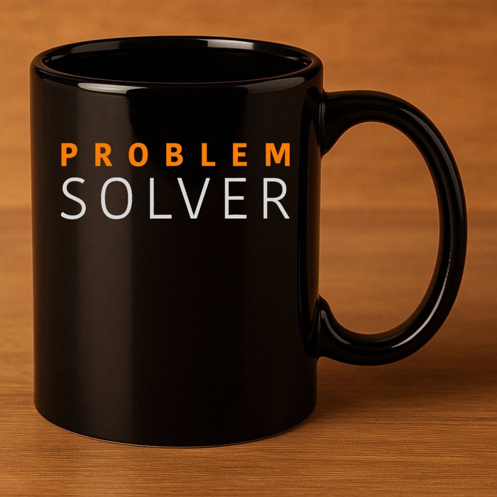 Problem SOLVER Mood Top Confident Positive Attitude Quote 11oz C Handle Ceramic Mug