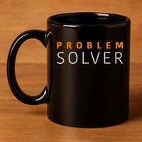 Problem SOLVER Mood Top Confident Positive Attitude Quote 11oz C Handle Ceramic Mug