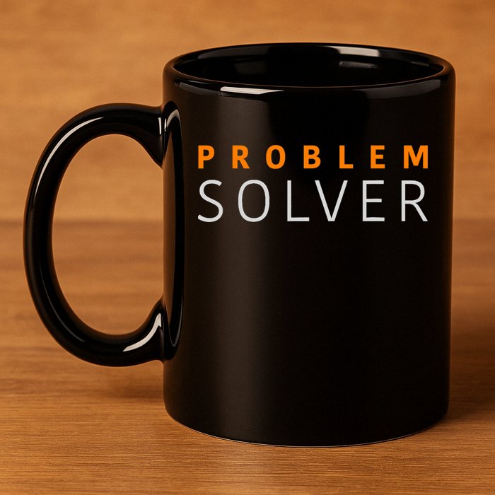Problem SOLVER Mood Top Confident Positive Attitude Quote 11oz C Handle Ceramic Mug