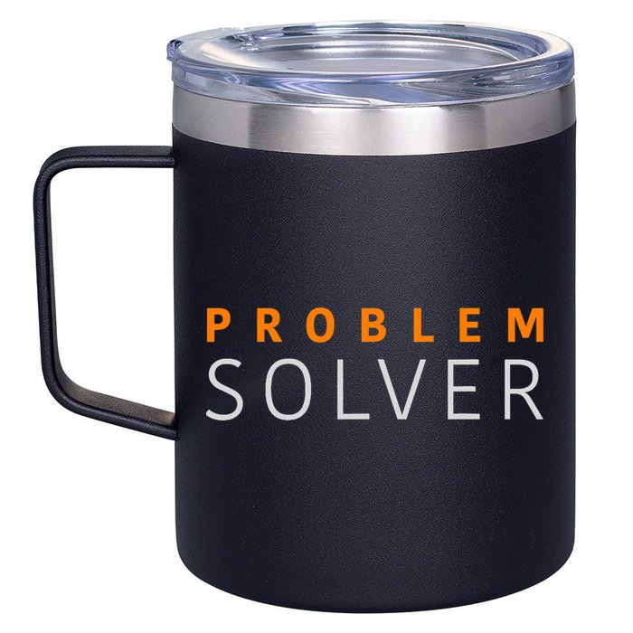 Problem SOLVER Mood Top Confident Positive Attitude Quote 12oz Stainless Steel Coffee Mug