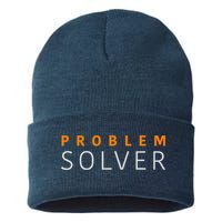 Problem SOLVER Mood Top Confident Positive Attitude Quote Sustainable Knit Beanie