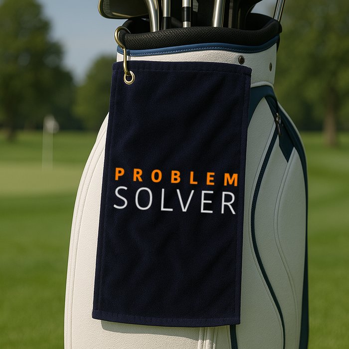 Problem SOLVER Mood Top Confident Positive Attitude Quote Golf Towel