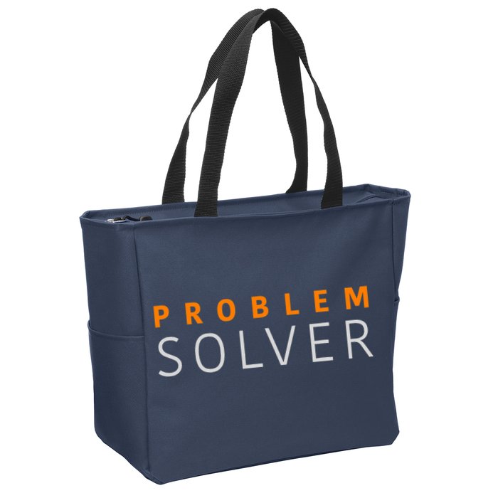 Problem SOLVER Mood Top Confident Positive Attitude Quote Zip Tote Bag