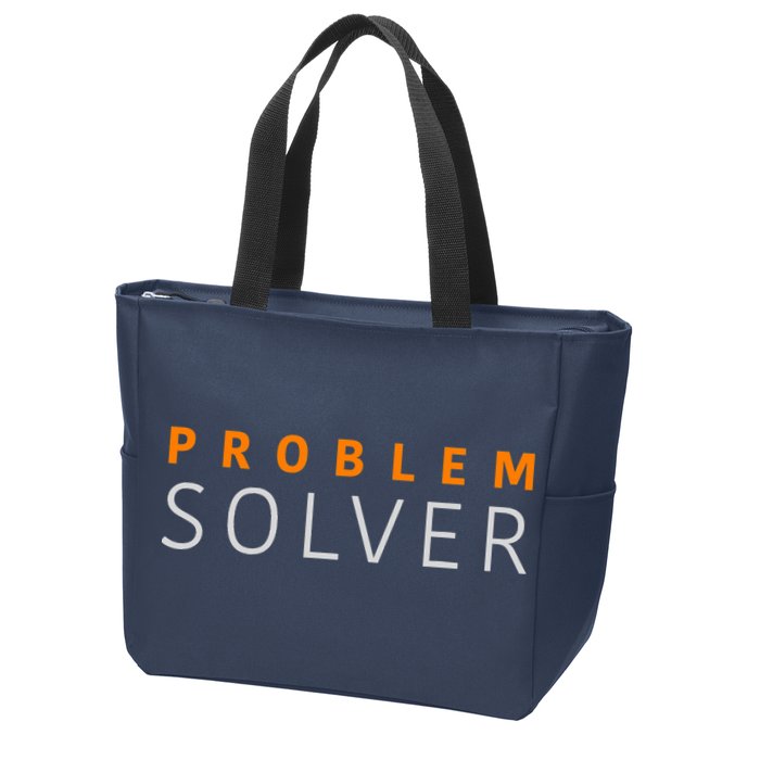 Problem SOLVER Mood Top Confident Positive Attitude Quote Zip Tote Bag