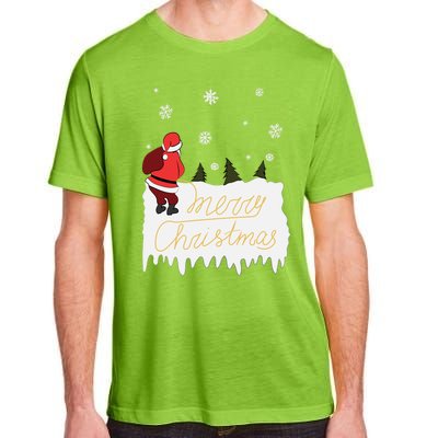 Peeing Santa Merry Christmas Ugly Christmas Xmas Funny Gift Adult ChromaSoft Performance T-Shirt