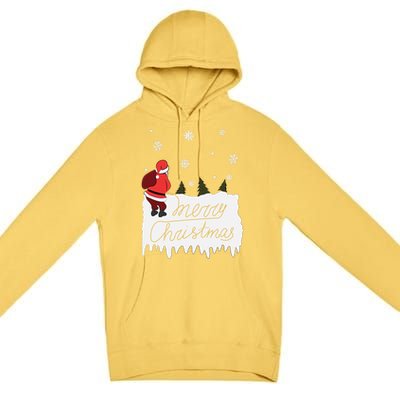 Peeing Santa Merry Christmas Ugly Christmas Xmas Funny Gift Premium Pullover Hoodie