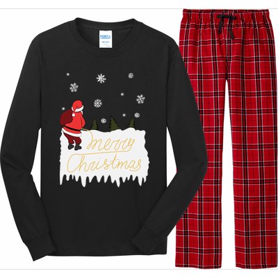 Peeing Santa Merry Christmas Ugly Christmas Xmas Funny Gift Long Sleeve Pajama Set