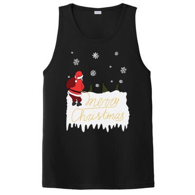 Peeing Santa Merry Christmas Ugly Christmas Xmas Funny Gift PosiCharge Competitor Tank