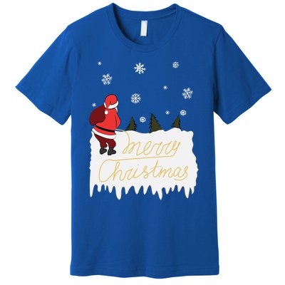 Peeing Santa Merry Christmas Ugly Christmas Xmas Funny Gift Premium T-Shirt