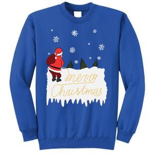 Peeing Santa Merry Christmas Ugly Christmas Xmas Funny Gift Tall Sweatshirt