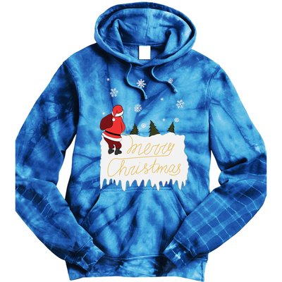 Peeing Santa Merry Christmas Ugly Christmas Xmas Funny Gift Tie Dye Hoodie