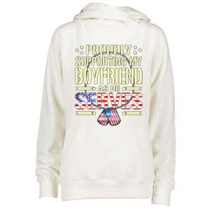 Proudly Supporting My Friend As He Serves Army Friend Great Gift Womens Funnel Neck Pullover Hood