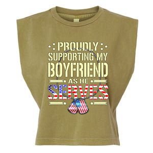 Proudly Supporting My Friend As He Serves Army Friend Great Gift Garment-Dyed Women's Muscle Tee