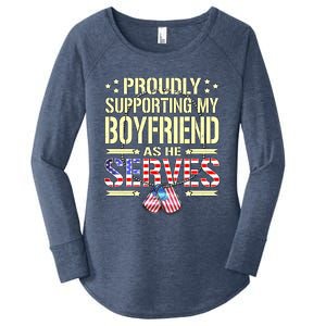 Proudly Supporting My Friend As He Serves Army Friend Great Gift Women's Perfect Tri Tunic Long Sleeve Shirt