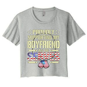 Proudly Supporting My Friend As He Serves Army Friend Great Gift Women's Crop Top Tee