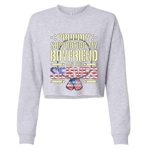 Proudly Supporting My Friend As He Serves Army Friend Great Gift Cropped Pullover Crew