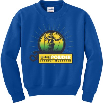 Powder Spring Mountain Skiing Ski Gift Cute Gift Kids Sweatshirt