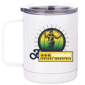 Powder Spring Mountain Skiing Ski Gift Cute Gift 12 oz Stainless Steel Tumbler Cup