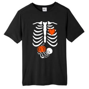 Pregnant Skeleton Mom Halloween Pregnancy Announcet Gift Tall Fusion ChromaSoft Performance T-Shirt