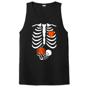 Pregnant Skeleton Mom Halloween Pregnancy Announcet Gift PosiCharge Competitor Tank