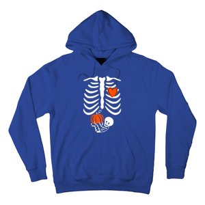 Pregnant Skeleton Mom Halloween Pregnancy Announcet Gift Hoodie