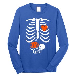 Pregnant Skeleton Mom Halloween Pregnancy Announcet Gift Long Sleeve Shirt