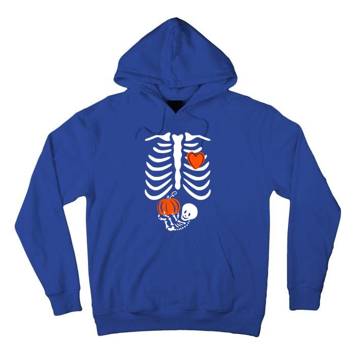 Pregnant Skeleton Mom Halloween Pregnancy Announcet Gift Tall Hoodie