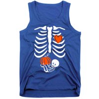 Pregnant Skeleton Mom Halloween Pregnancy Announcet Gift Tank Top