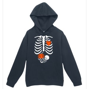 Pregnant Skeleton Mom Halloween Pregnancy Announcet Gift Urban Pullover Hoodie