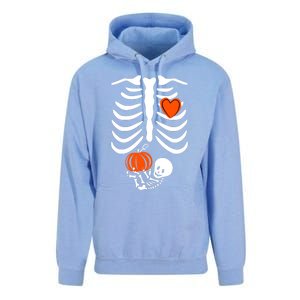 Pregnant Skeleton Mom Halloween Pregnancy Announcet Gift Unisex Surf Hoodie