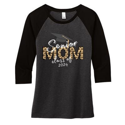 Proud Senior Mom Class Of 2024 Women's Tri-Blend 3/4-Sleeve Raglan Shirt