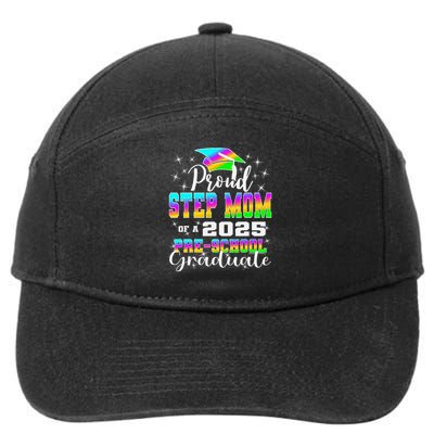 Proud Step Mom of Preschool Graduate 2025 Graduation 7-Panel Snapback Hat