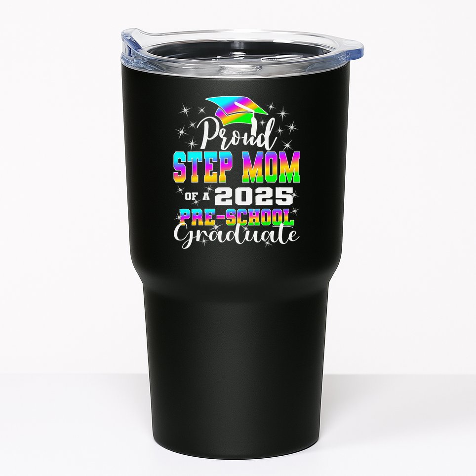 Proud Step Mom of Preschool Graduate 2025 Graduation Tumbler