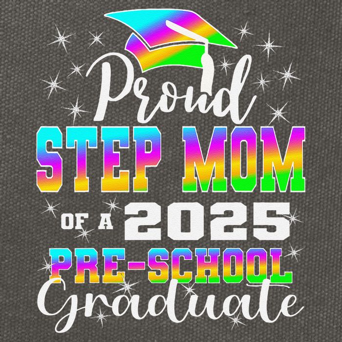 Proud Step Mom of Preschool Graduate 2025 Graduation Cotton Canvas Backpack