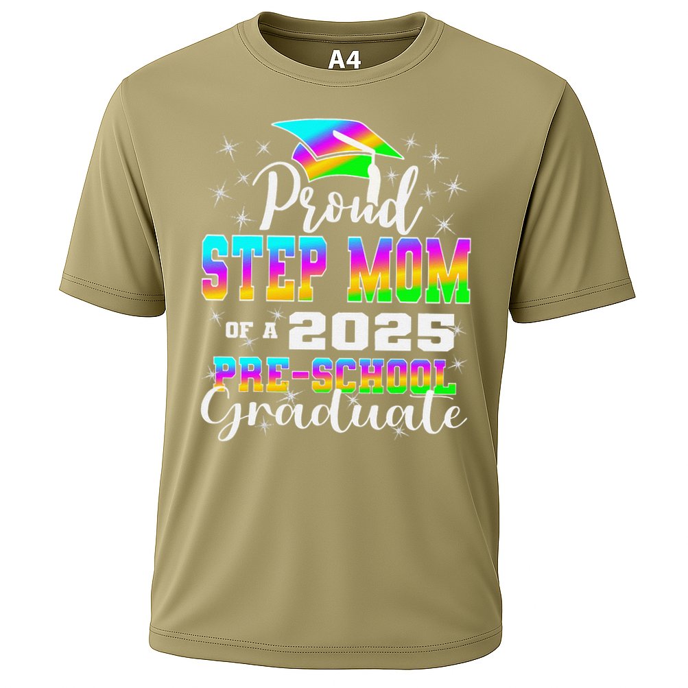 Proud Step Mom of Preschool Graduate 2025 Graduation Cooling Performance Crew T-Shirt