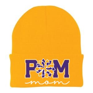 Pom Squad Mom For Dance Cheer Spirit Squad Purple Gift Knit Cap Winter Beanie