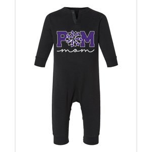 Pom Squad Mom For Dance Cheer Spirit Squad Purple Gift Infant Fleece One Piece