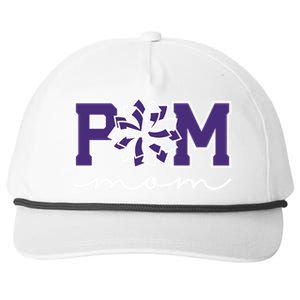 Pom Squad Mom For Dance Cheer Spirit Squad Purple Gift Snapback Five-Panel Rope Hat