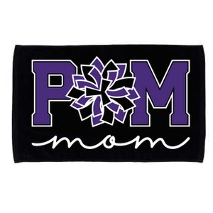 Pom Squad Mom For Dance Cheer Spirit Squad Purple Gift Microfiber Hand Towel