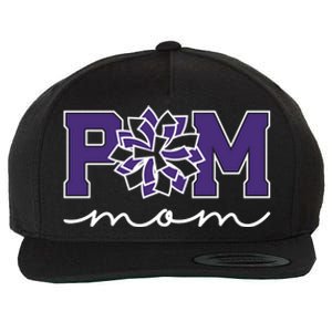 Pom Squad Mom For Dance Cheer Spirit Squad Purple Gift Wool Snapback Cap