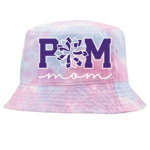 Pom Squad Mom For Dance Cheer Spirit Squad Purple Gift Tie-Dyed Bucket Hat