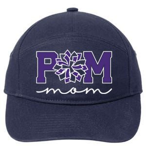 Pom Squad Mom For Dance Cheer Spirit Squad Purple Gift 7-Panel Snapback Hat