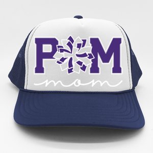 Pom Squad Mom For Dance Cheer Spirit Squad Purple Gift Trucker Hat