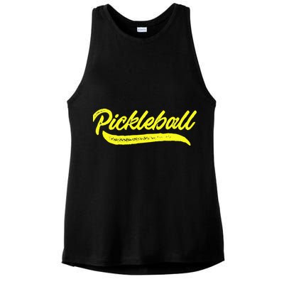 Pickleball Squad Match Retro Vintage Pickleball Ladies PosiCharge Tri-Blend Wicking Tank