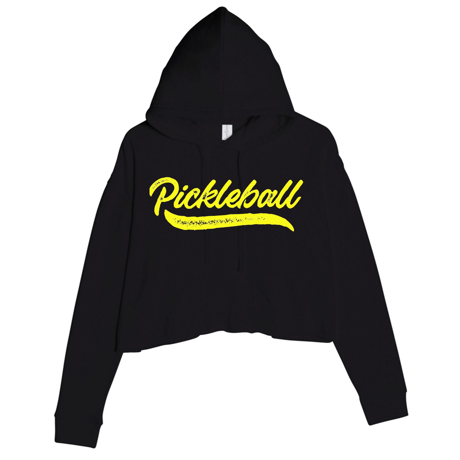Pickleball Squad Match Retro Vintage Pickleball Crop Fleece Hoodie