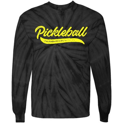 Pickleball Squad Match Retro Vintage Pickleball Tie-Dye Long Sleeve Shirt