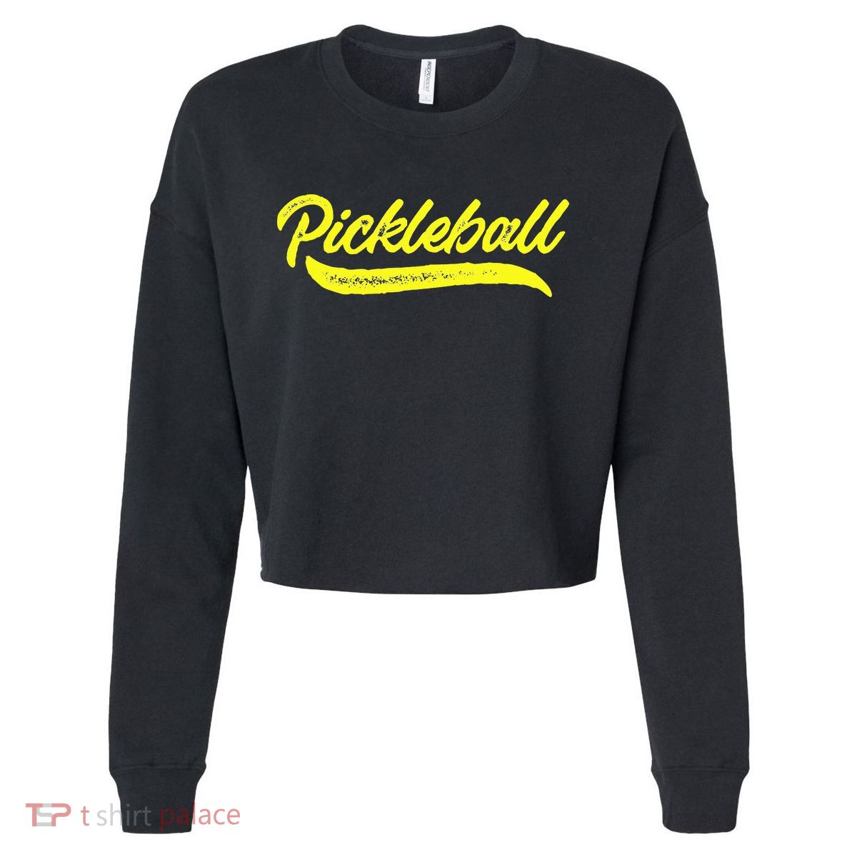 Pickleball Squad Match Retro Vintage Pickleball Cropped Pullover Crew