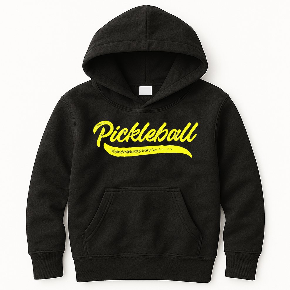 Pickleball Squad Match Retro Vintage Pickleball Kids Hoodie