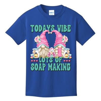 Pink Soap Maker Gnome Quote Todays Vibes Lots Of Soap Making Gift Kids T-Shirt